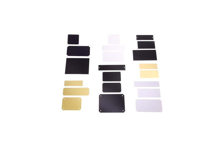 Custom Engraving Plates Laser Engraving Plate Assortment 20 Blank Variety Sample Set, Seven Types, 3 Colors - Image 3